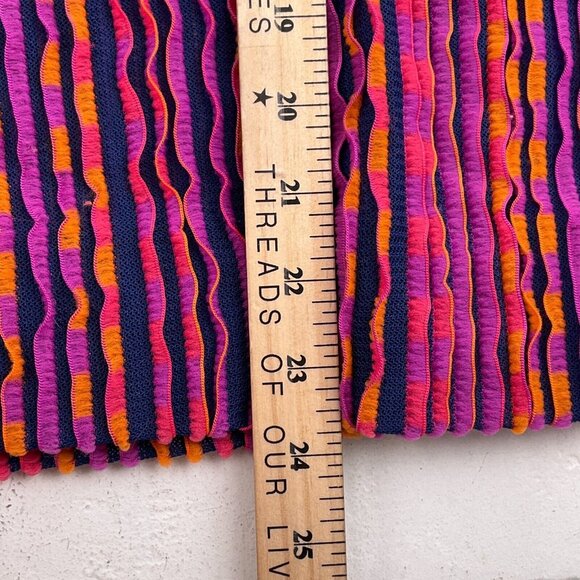 Jo Matthews Top Women Lg Pink Orange Ruffle Stripe Surfer‎ Resort 60s USA - Picture 12 of 13